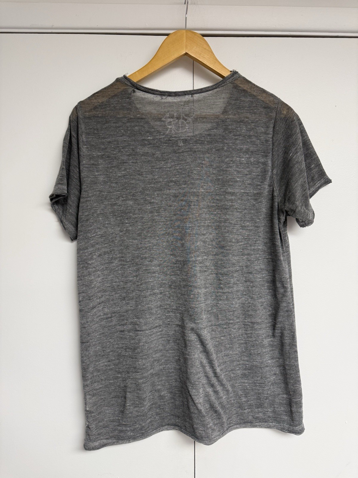 Chaser I Heart Coffee T Shirt M Heather Gray Graphic Tee Raw Edge $62