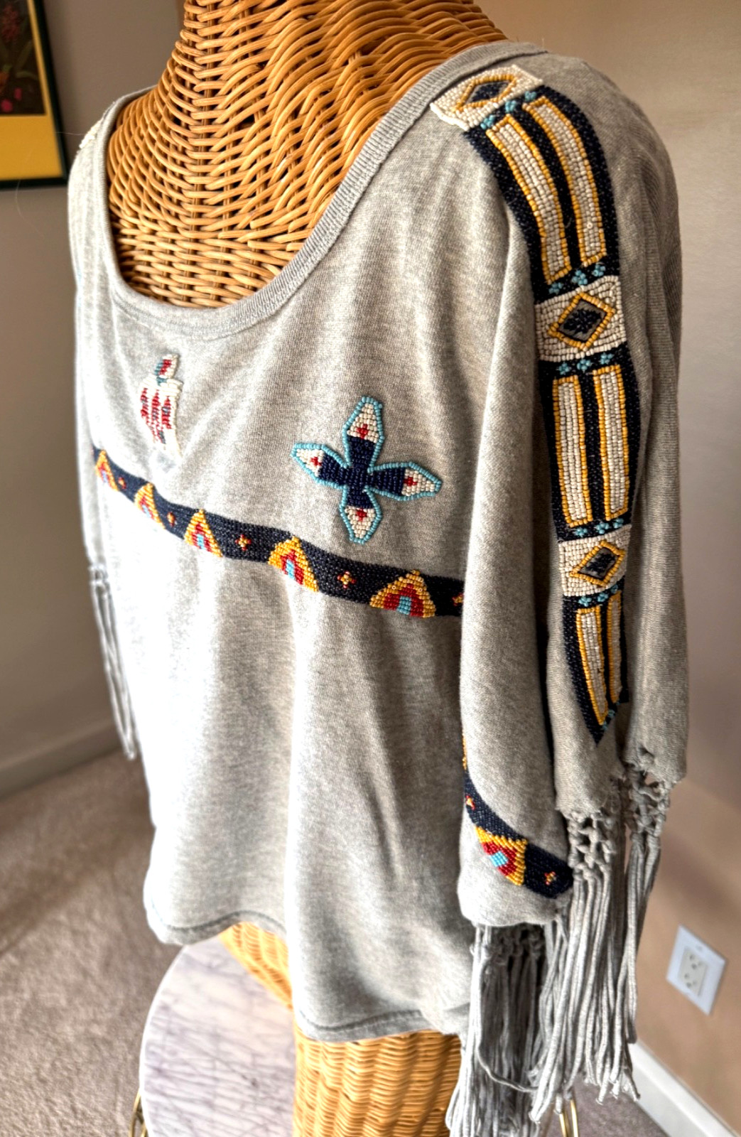 Ralph Lauren Vintage Beaded Fringe Top- Size M