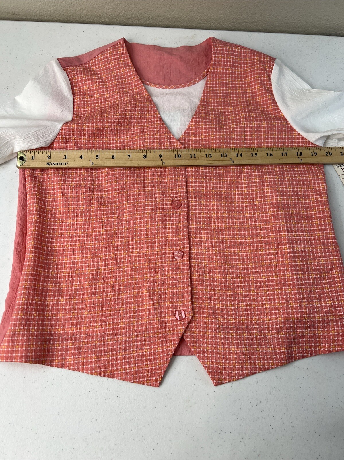 Nikki Dacron Blouse Size Small Faux Vest Preppy 80s 90s Vintage Cute