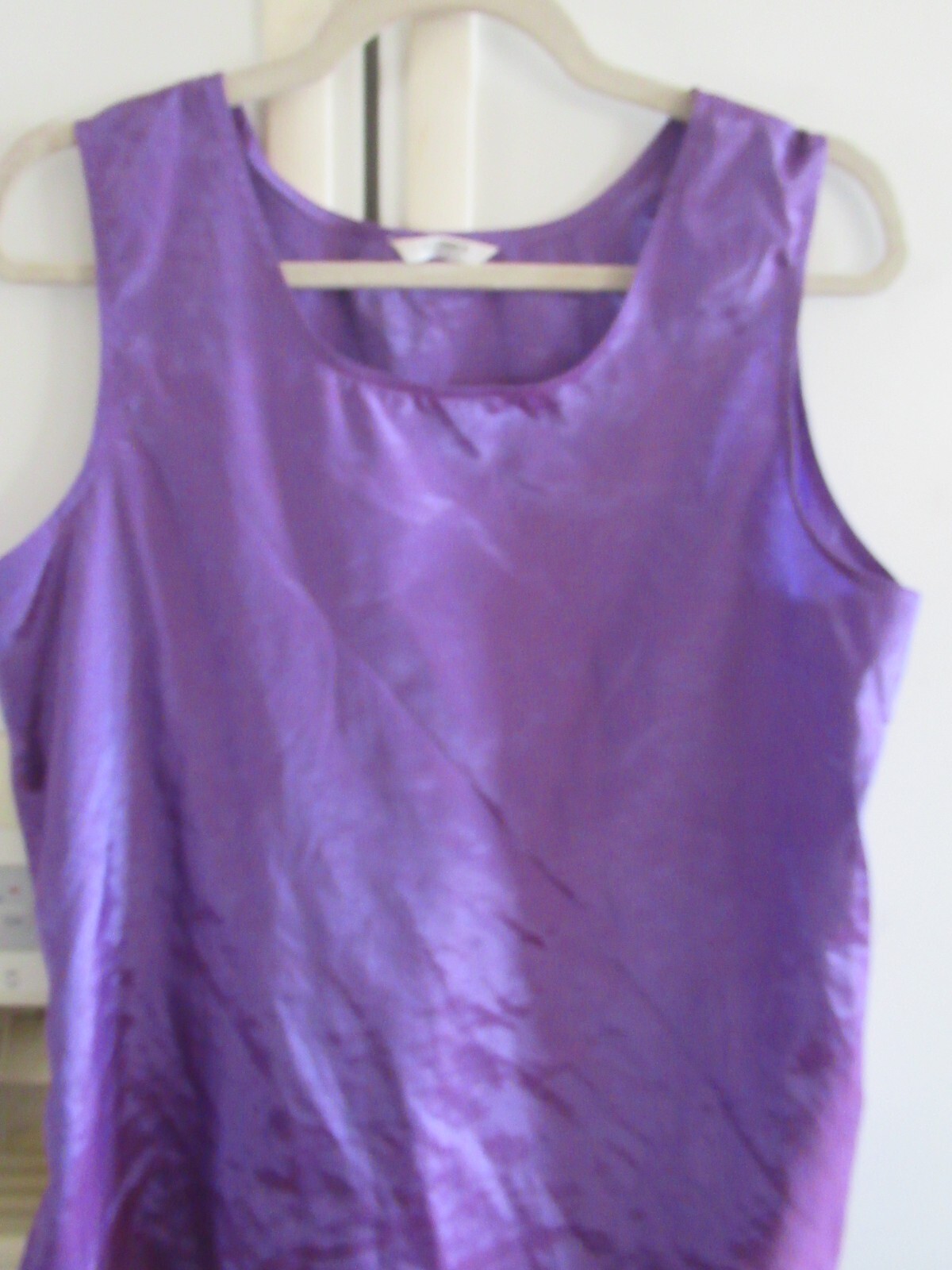 Thai Silk woven 100% Silk purple timeless Tank Top Shell m
