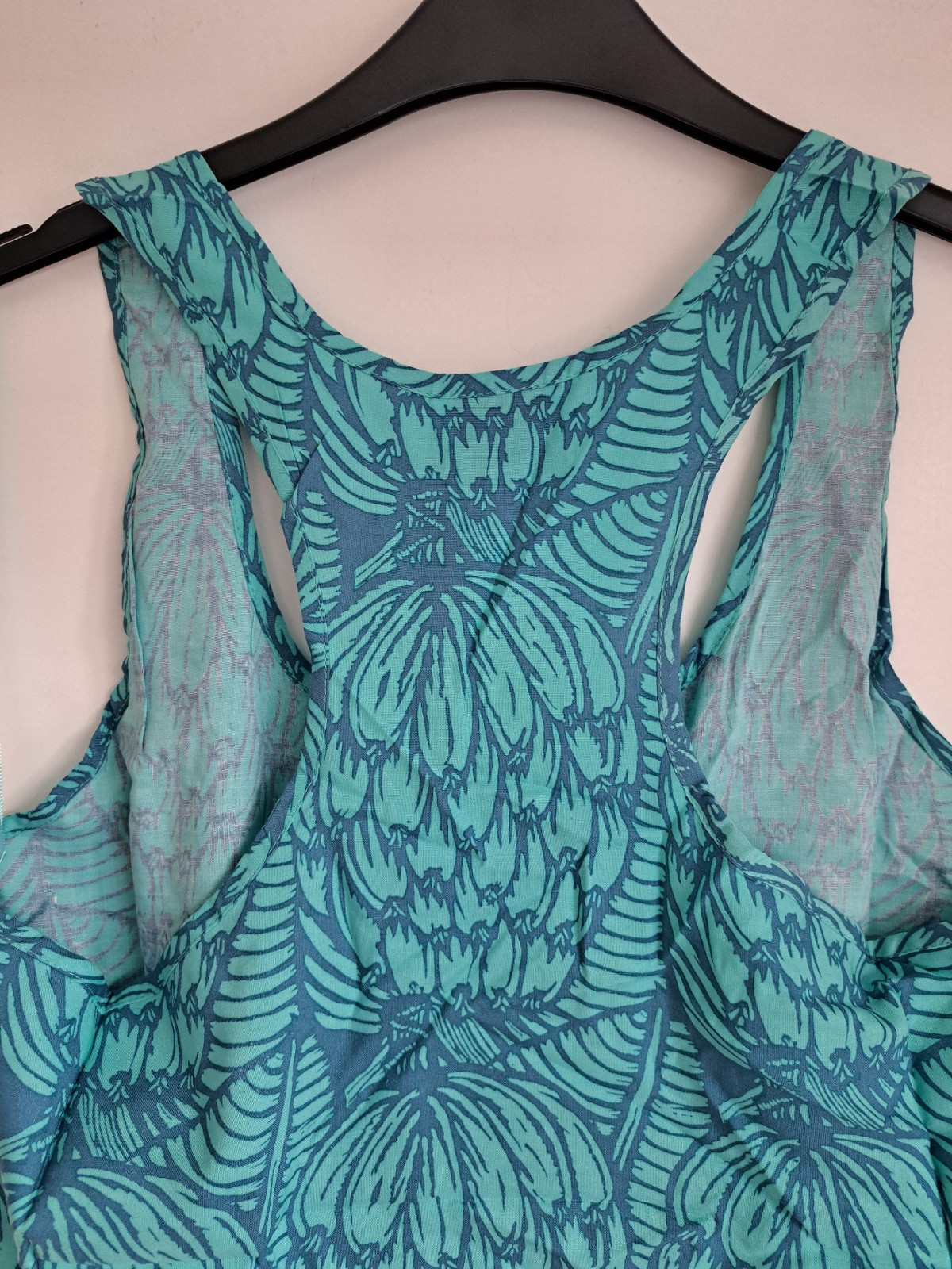 Mambo Goddess Tunic Dress Top UK12 Racerback Banana Floaty Blue BNWT
