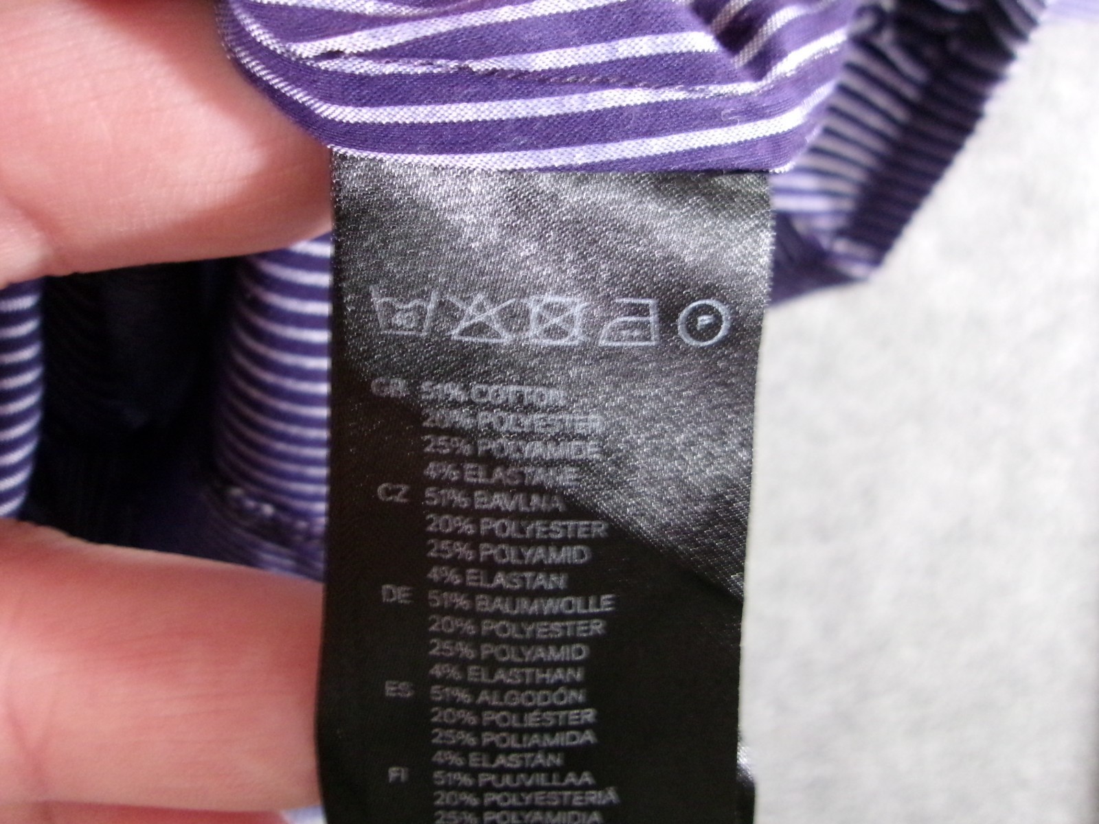 HM Top Woman 8 Purple Striped Base Layer Capsule Office Causal Preppy Day Basic