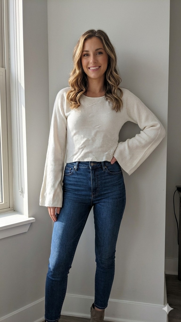 Ramy Brook NY Audrina Cream Rib Knit Top Size XS Bell Sleeve MSRP $325 New NWT