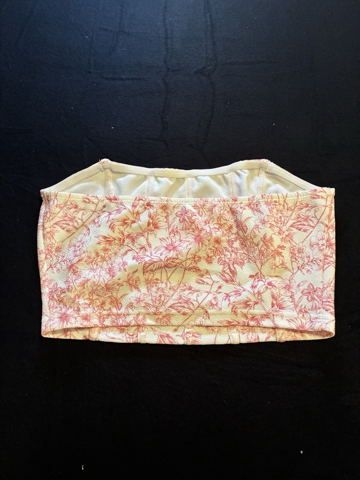 Shein Women’s Strapless Tube Tank Top Floral Pink/White Size S Regular