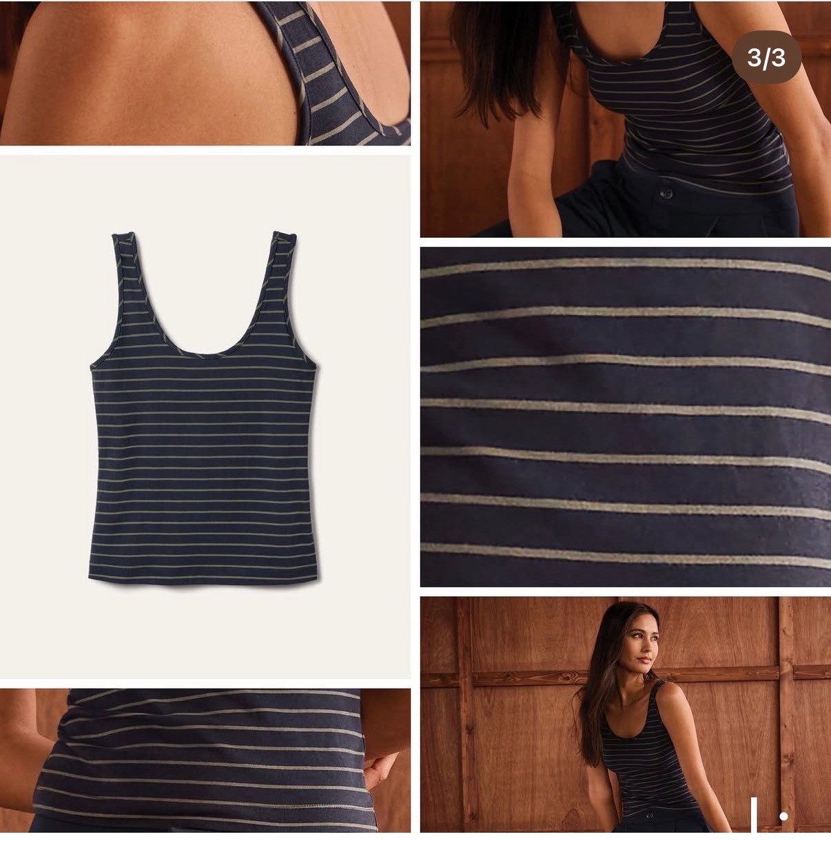 Cabi New NWT Striped Charm Tank #4961 navy w olive XS – XL Was $49