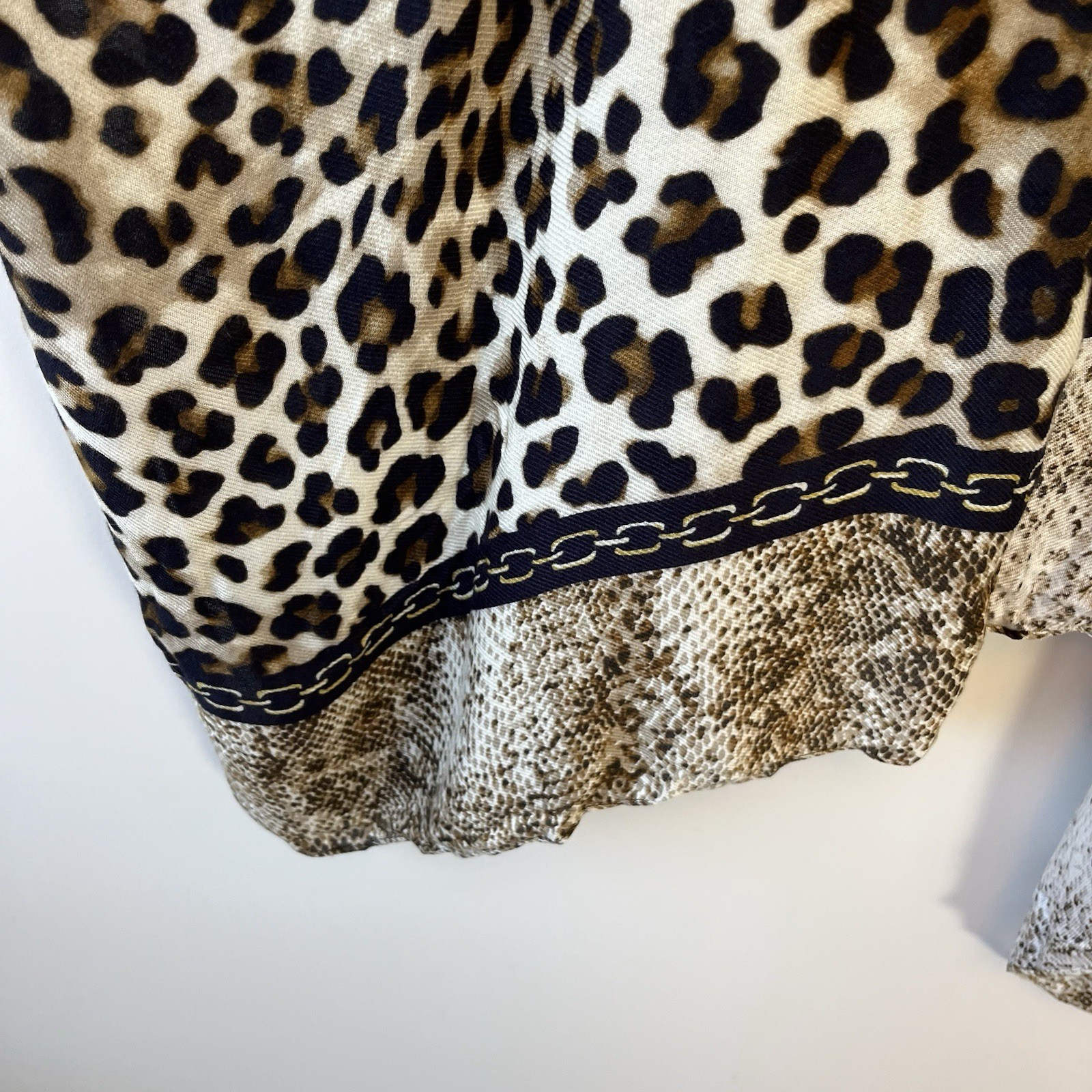Chico’s Animal Print Leopard Fusion Ruana Wrap Kimono Duster One Size