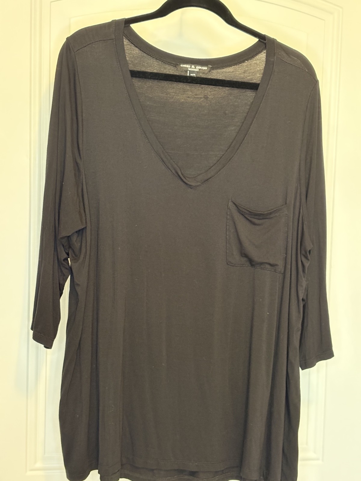 Cable and Gauge Black V-Neck Top