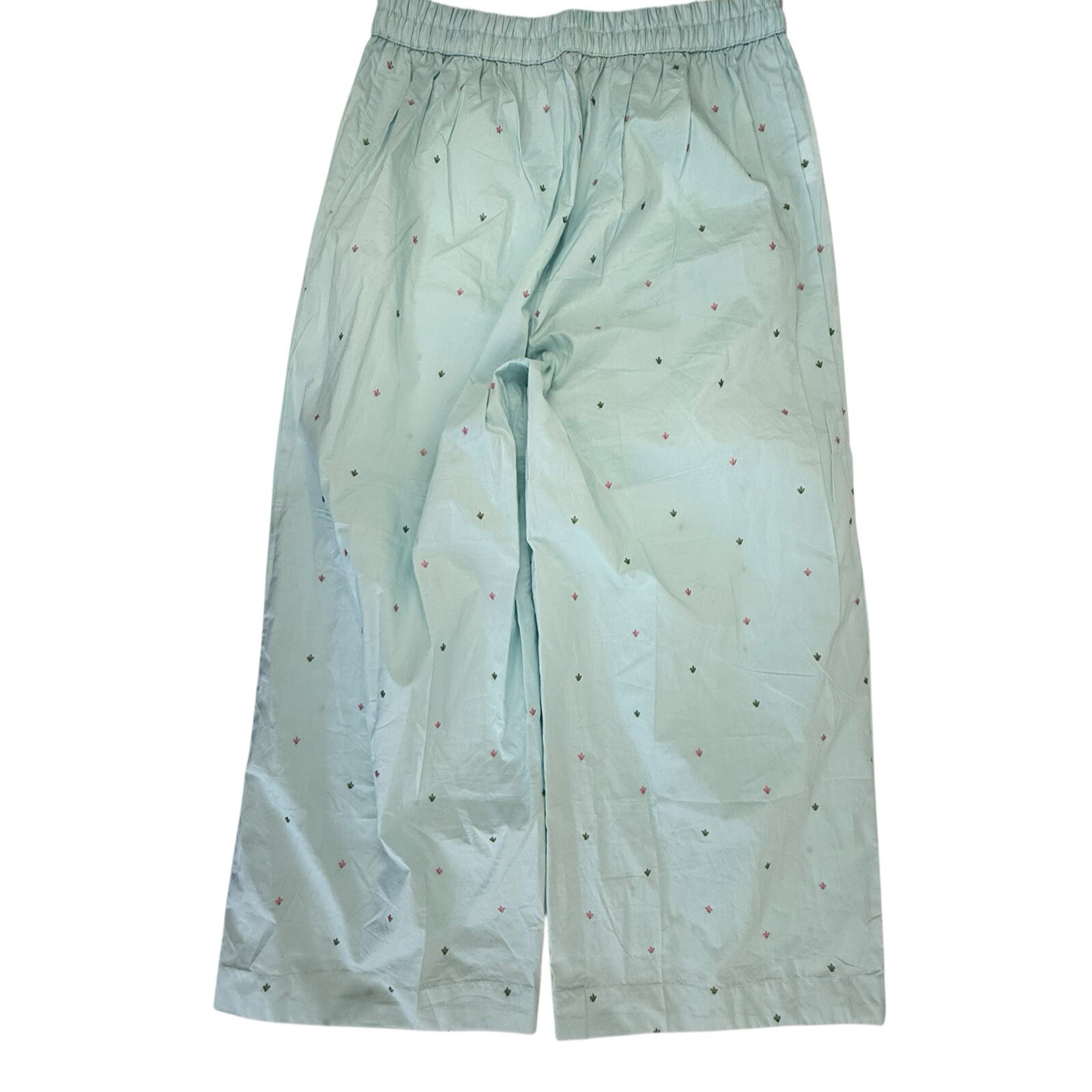Sapphire Lounge Set Embroidered Floral Medium Pale Blue Boho Blouse Cropped Pant