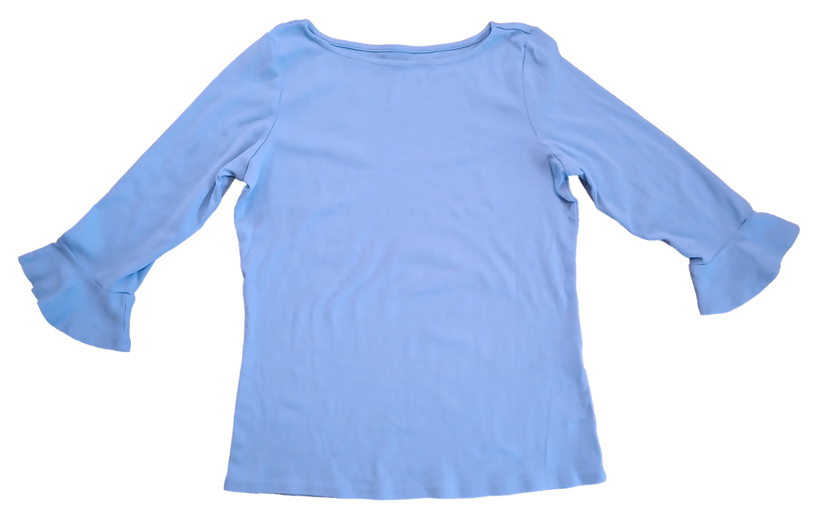 Chadwick’s of Boston Blue Boatneck 3/4 Flare Sleeve Jersey Top – Size L Tall