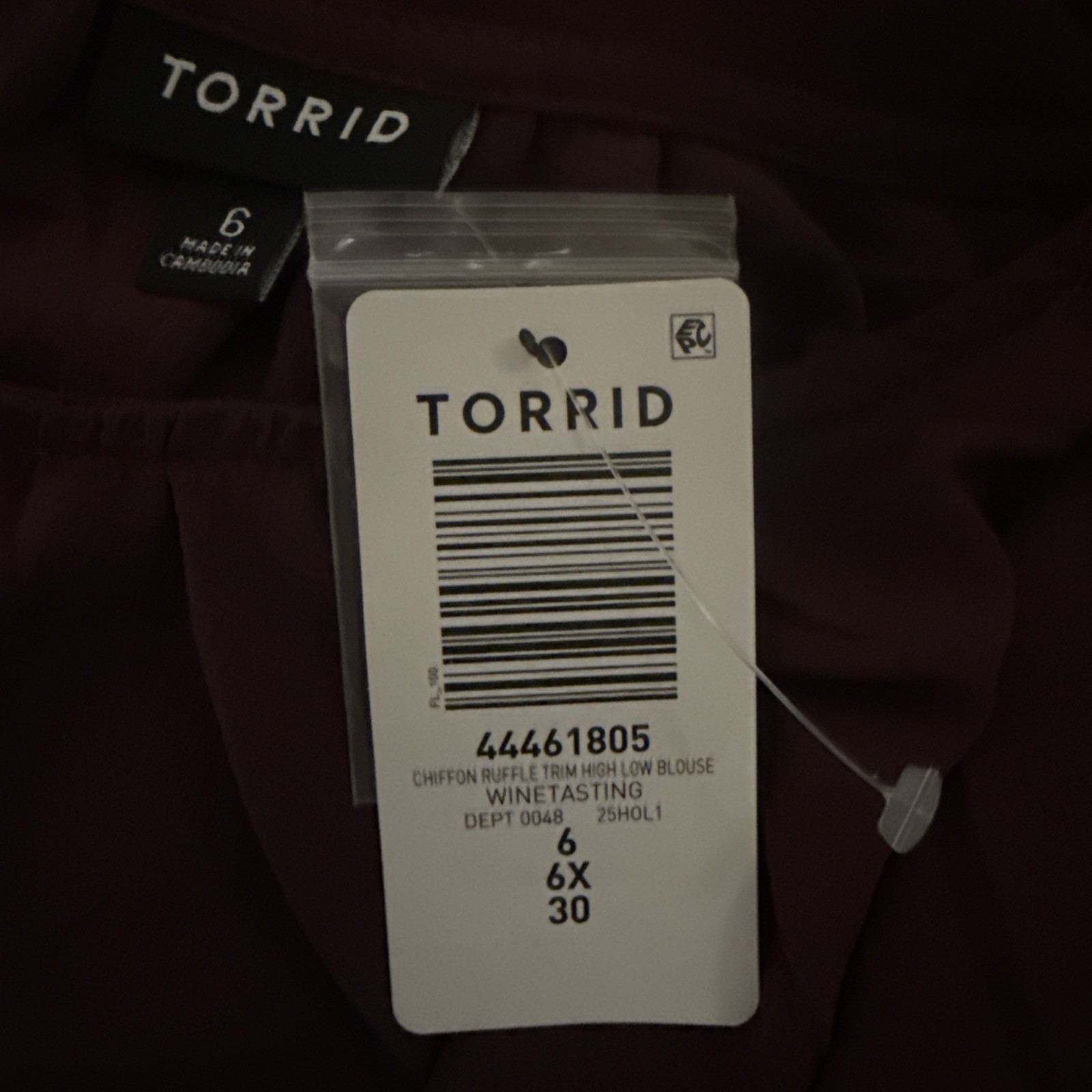TORRID TUNIC CHIFFON BLOUSE LONG SLEEVETOP 6 6X 6XL 30 NEW