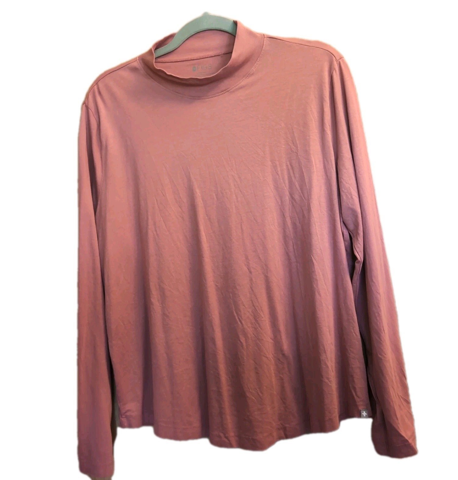 Figs Salta Logo Mock Neck Seamless Underscrub Shirt Womens XXL Dusty Rose