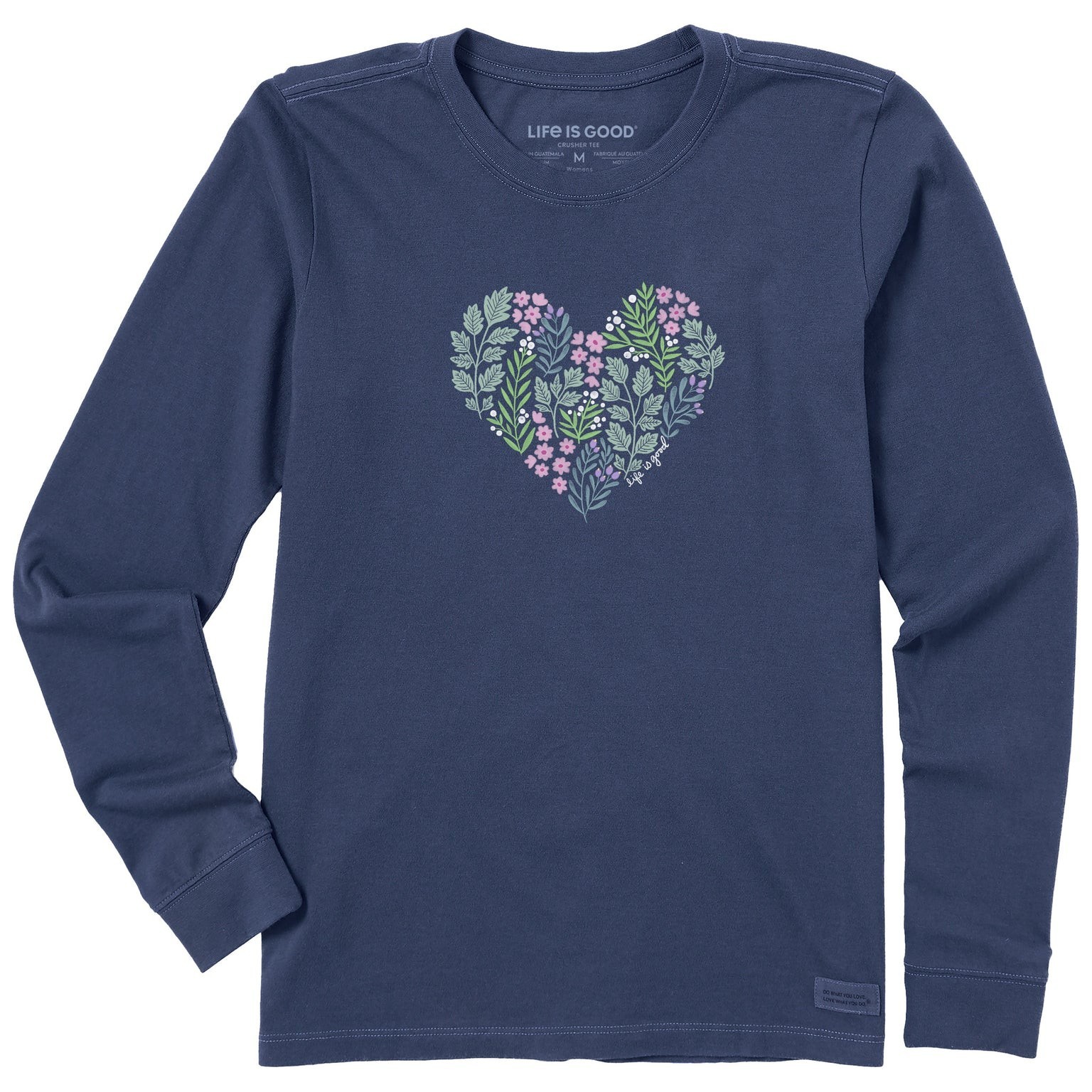 Life Is Good LS Shirt Crusher Tee Wild FLOWERS HEART Chest50in Womens XXL