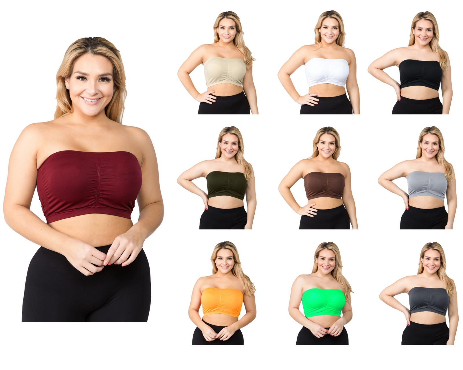 Basic Padded Bandeau Bra Top PLUS size