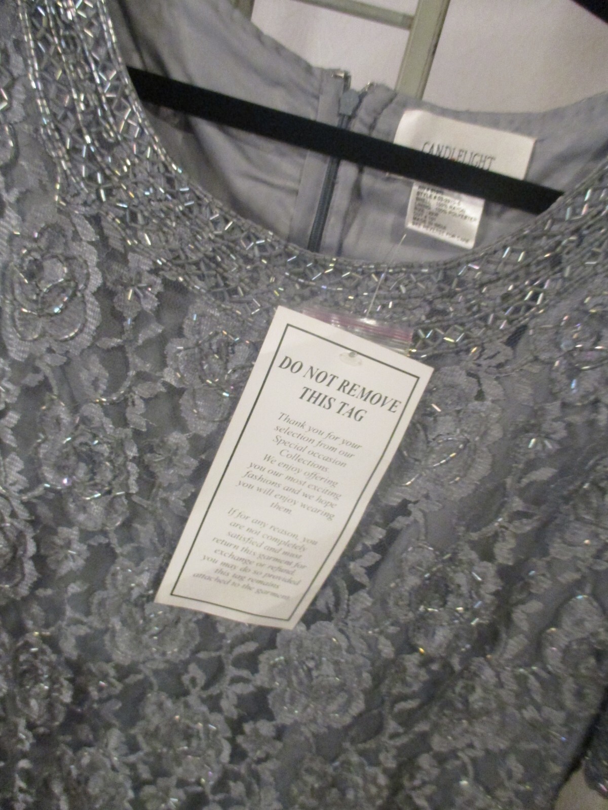 NWT CANDLELIGHT 22W / 2X Gray Beaded Evening Occasion Shirt