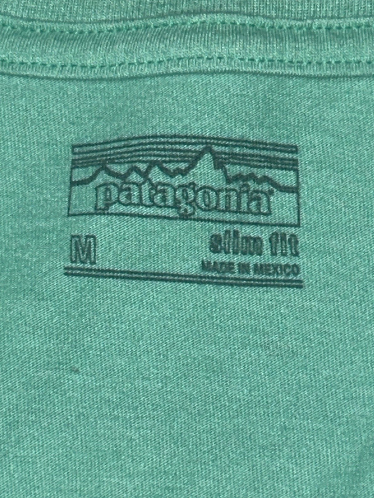 Patagonia Women’s Distressed Logo T-Shirt Green Size Medium Short Sleeve