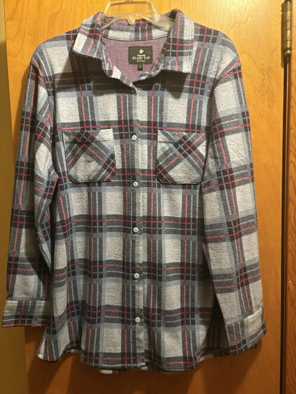 WOMEN’S MEMBER’S MARK “FAVORITE PLAID TOP” – SIZE L