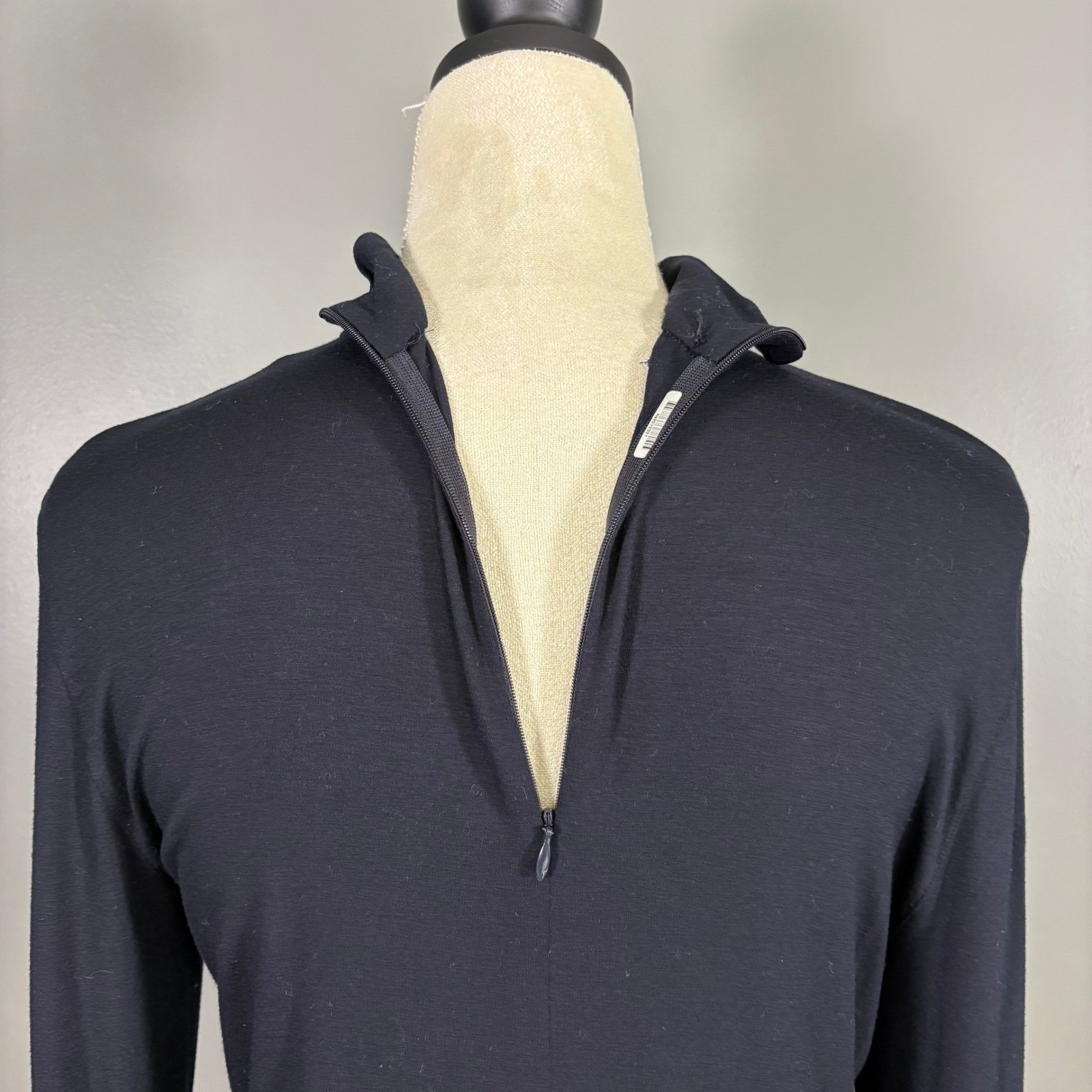 Akris Punto Contrast Stitching Mock Neck Jersey Top US 10 Stretch Elevated Basic