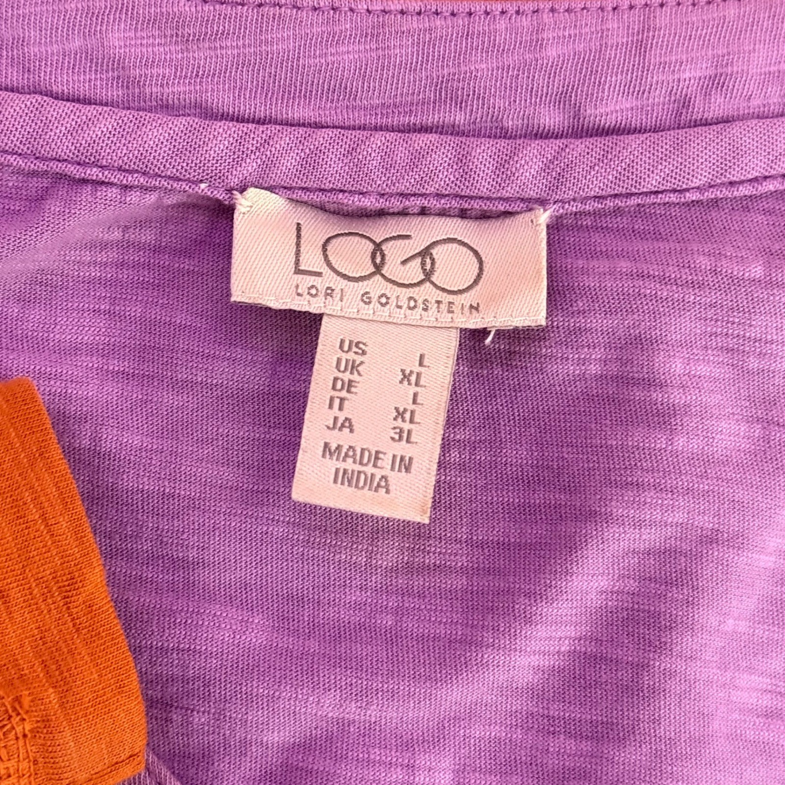 LOGO Lori Goldstein Slub Knit Cotton Ombre Dip Dye Cardigan Top Size L Artsy