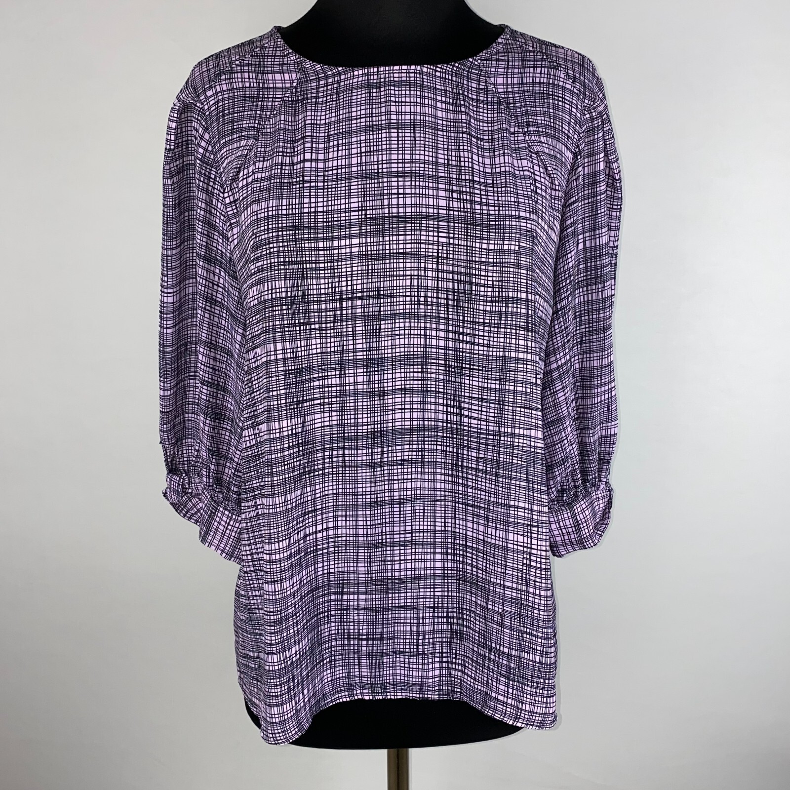 Worthington 3/4 Balloon Sleeve Keyhole Blouse Womens Size M Dressy Work Casual