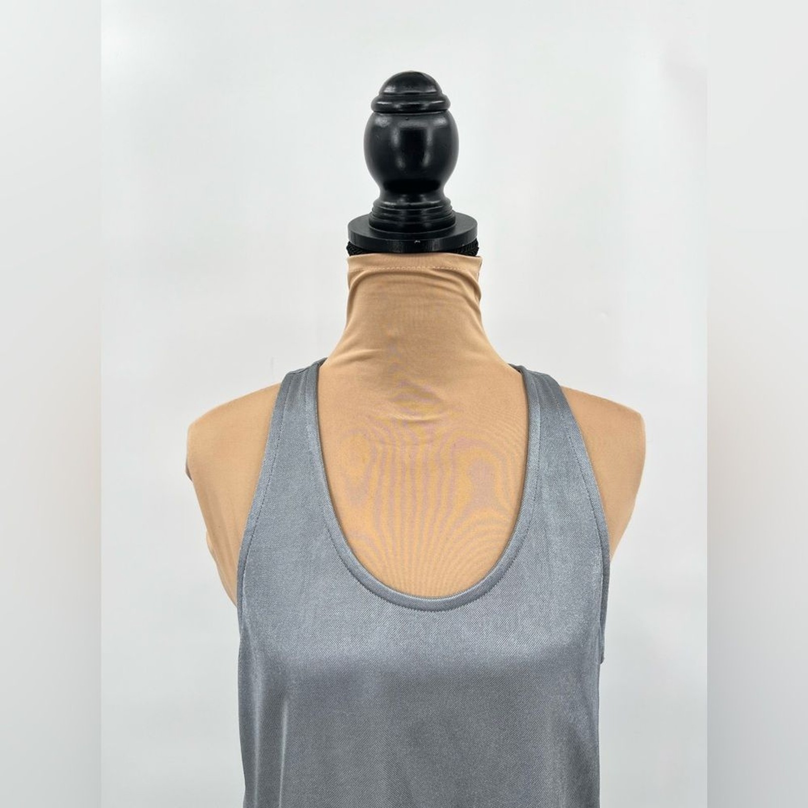 Spyder Metallic silver racerback workout athletic tank M athleisure gym active