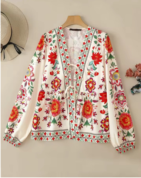 floral tops for women have three size small, medium, and large