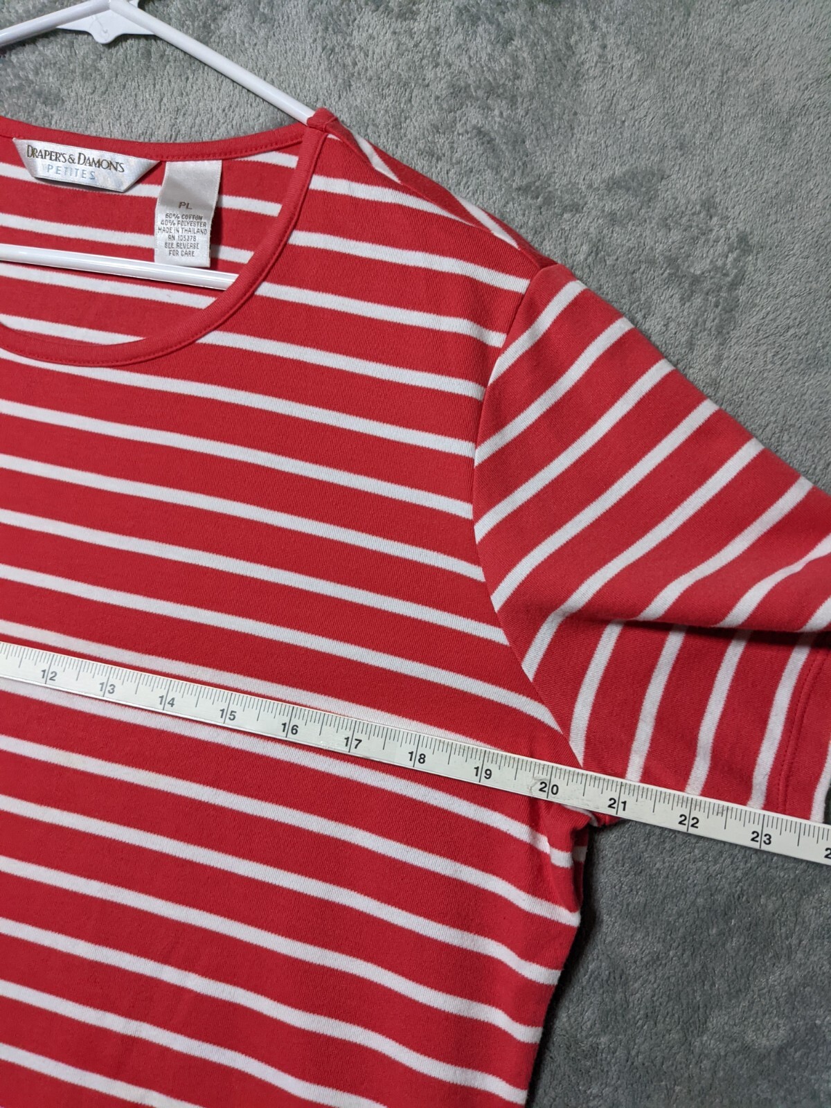 DRAPER’S & DAMON’S Women Knit T-Shirt Striped Multicolor Casual PETITE PL