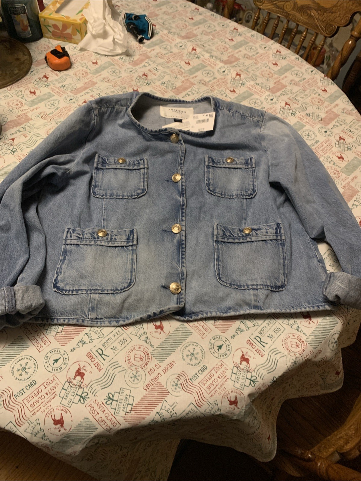 American Eagle Women’s Denim Button Up, Brand New With Tags,large Retail 79.95