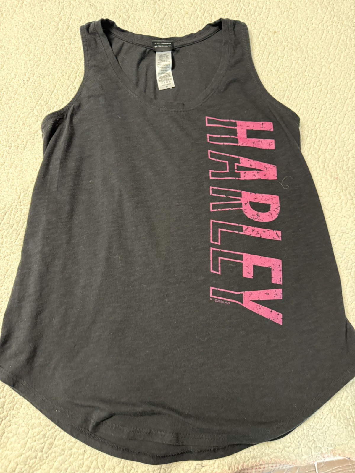 Harley Davidson Tank Top Black Magenta Casual Design Size M Petersons Miami