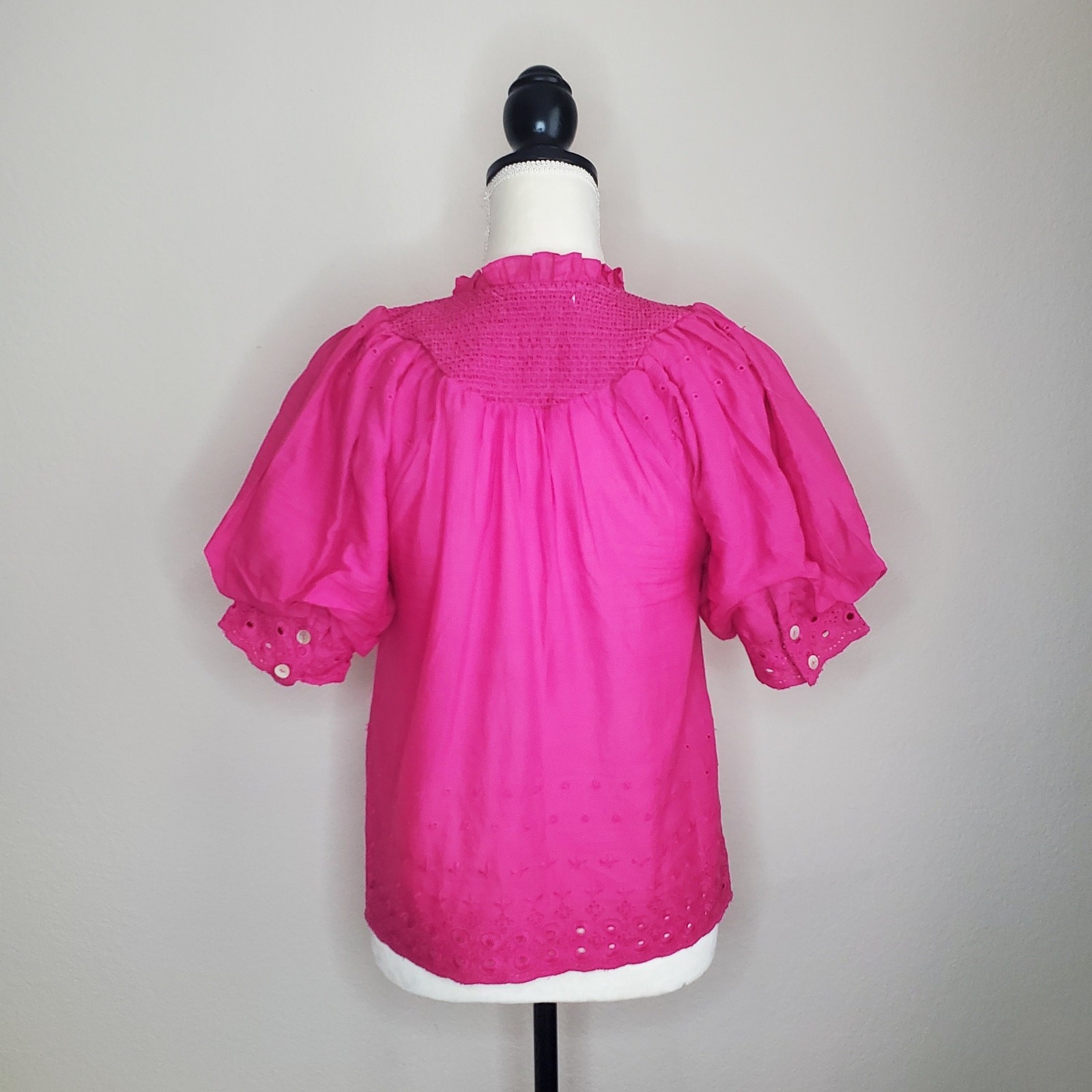 House of Harlow Pink Eyelet Blouse XS