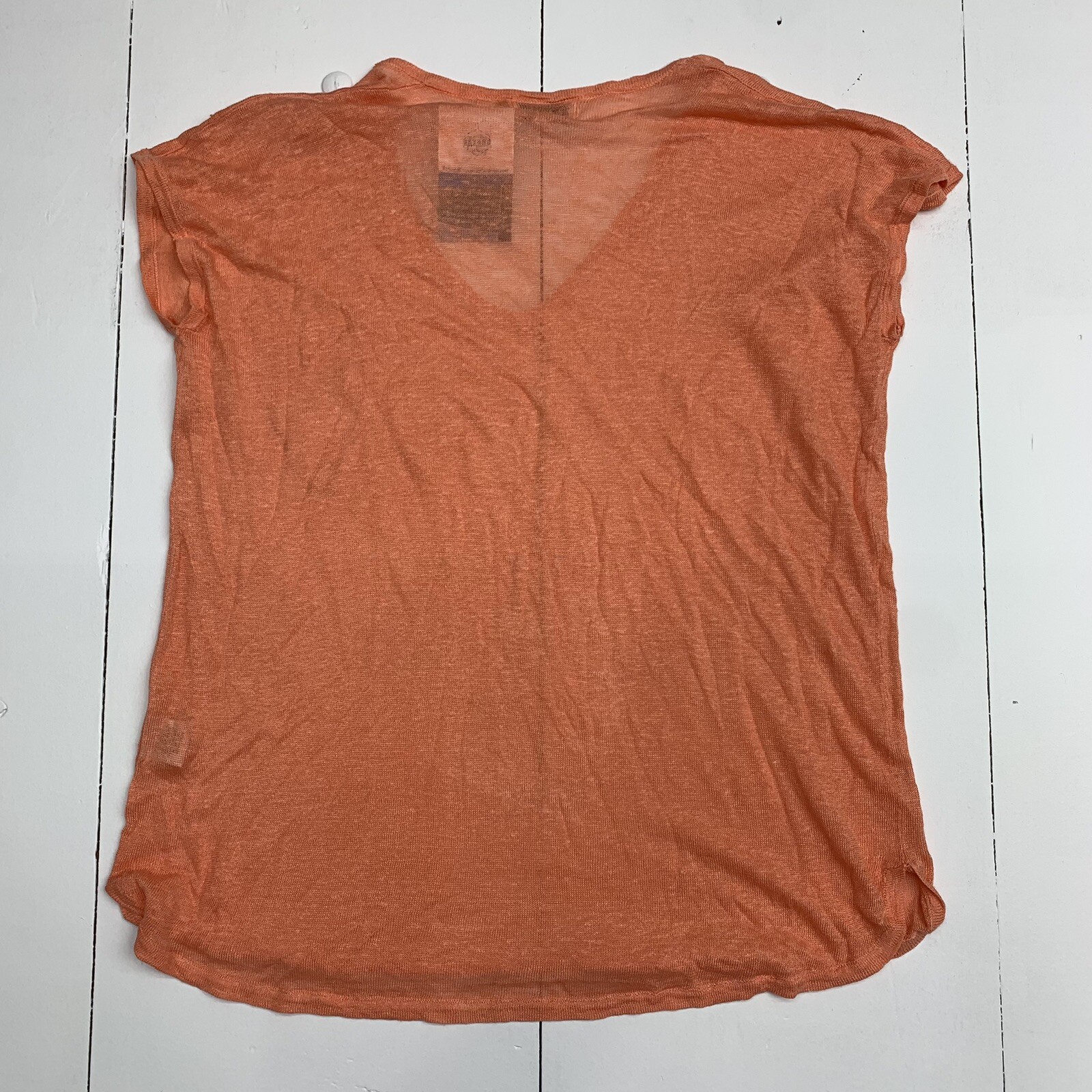 525 America Womens Orange Short Sleeve Shirt Size Small