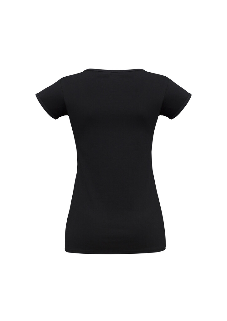 Biz Collection Ladies Viva Casual Tee Shirt Top 95% Cotton 5% Elastane Stretch