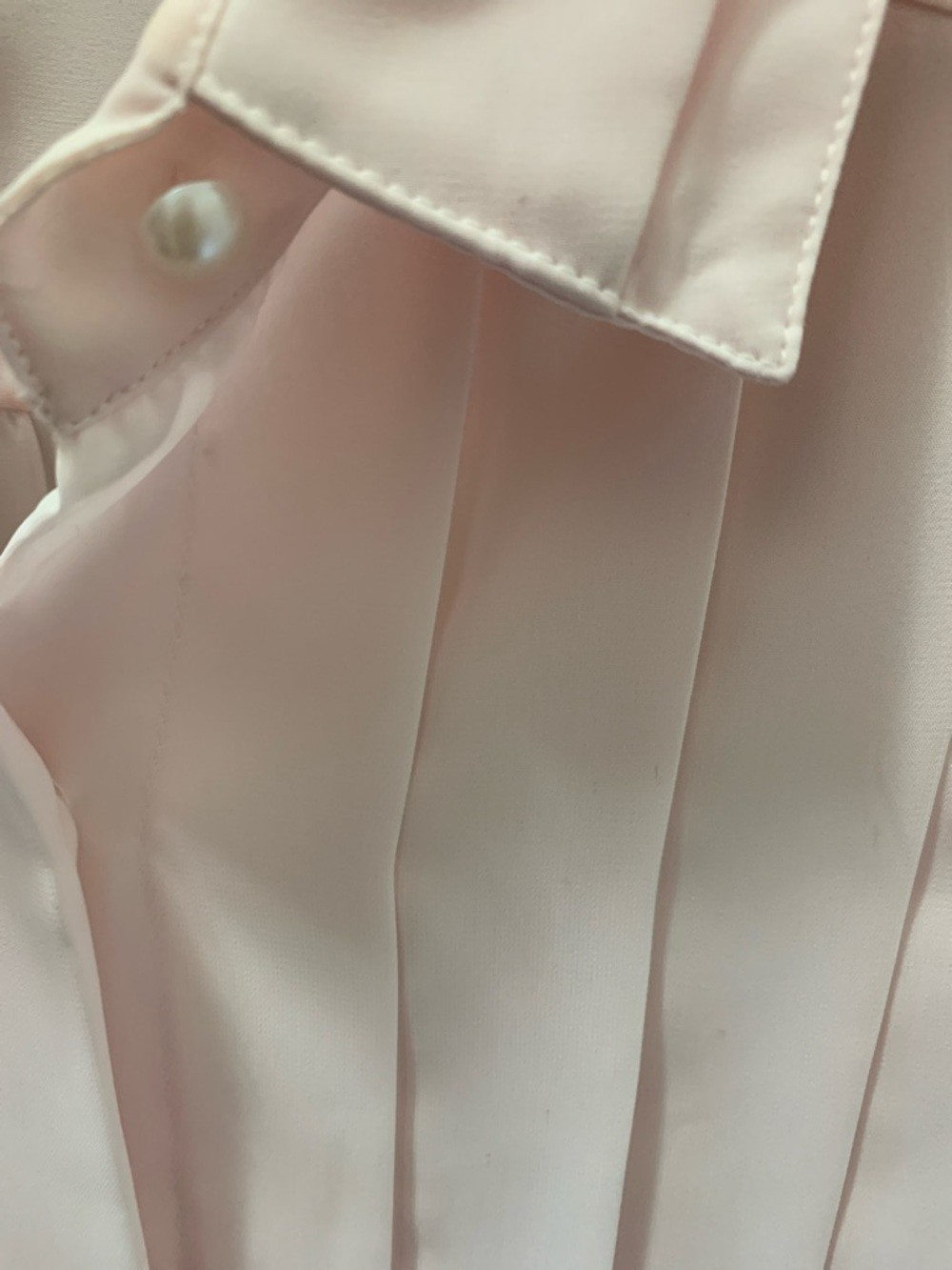 Light Pink Pleated Short Sleeve Blouse Size 14