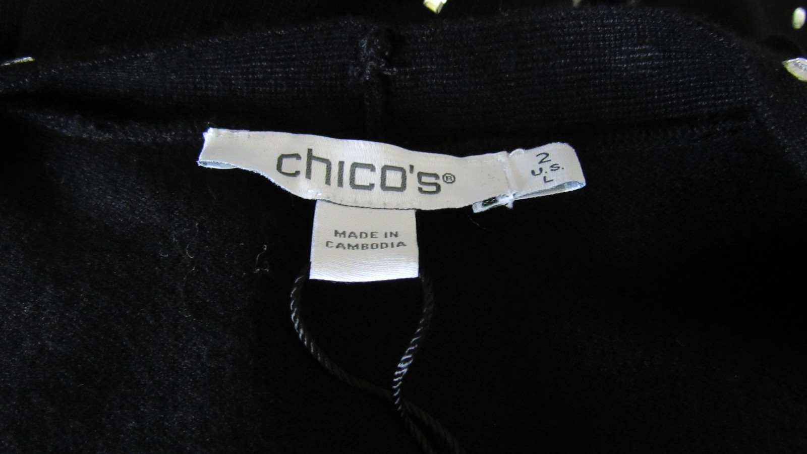 NWT CHICO’S SIZE 2 LARGE BLACK TWIN SET JACKET TANK GLASS BEADS BEAUTIFUL!
