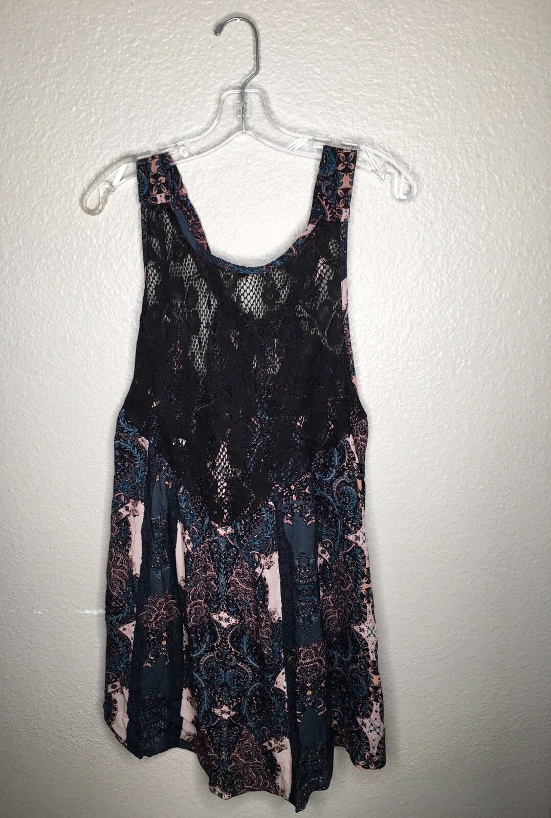 Free People Womens Count Me in Trapeze Tunic Top Combo Paisley Multicolor SizeXS