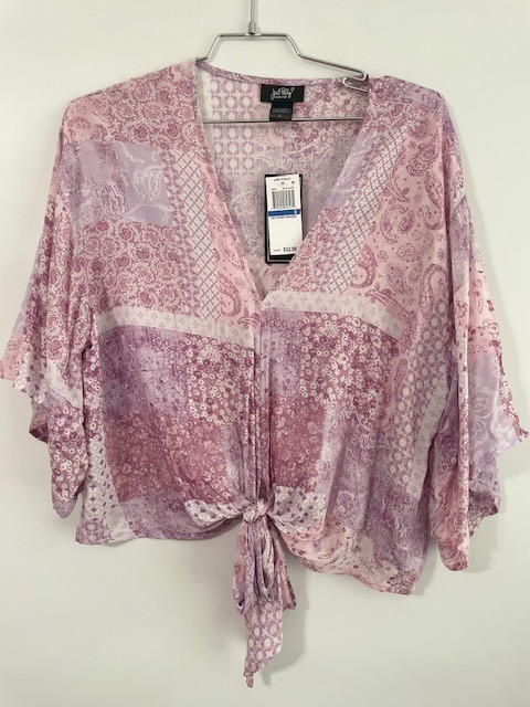 Just Polly tie-front kimono/blouse (Size Small)