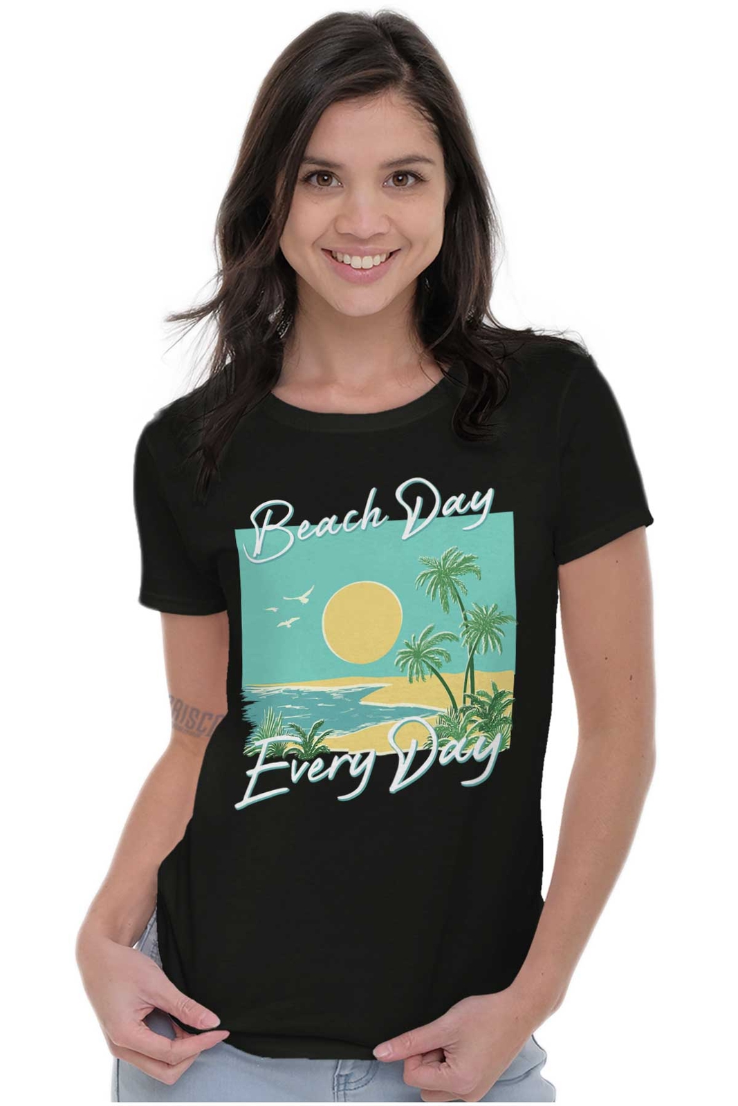 Retro Beach Day Every Day Summer Sunrise Graphic T Shirts for Women T-Shirts
