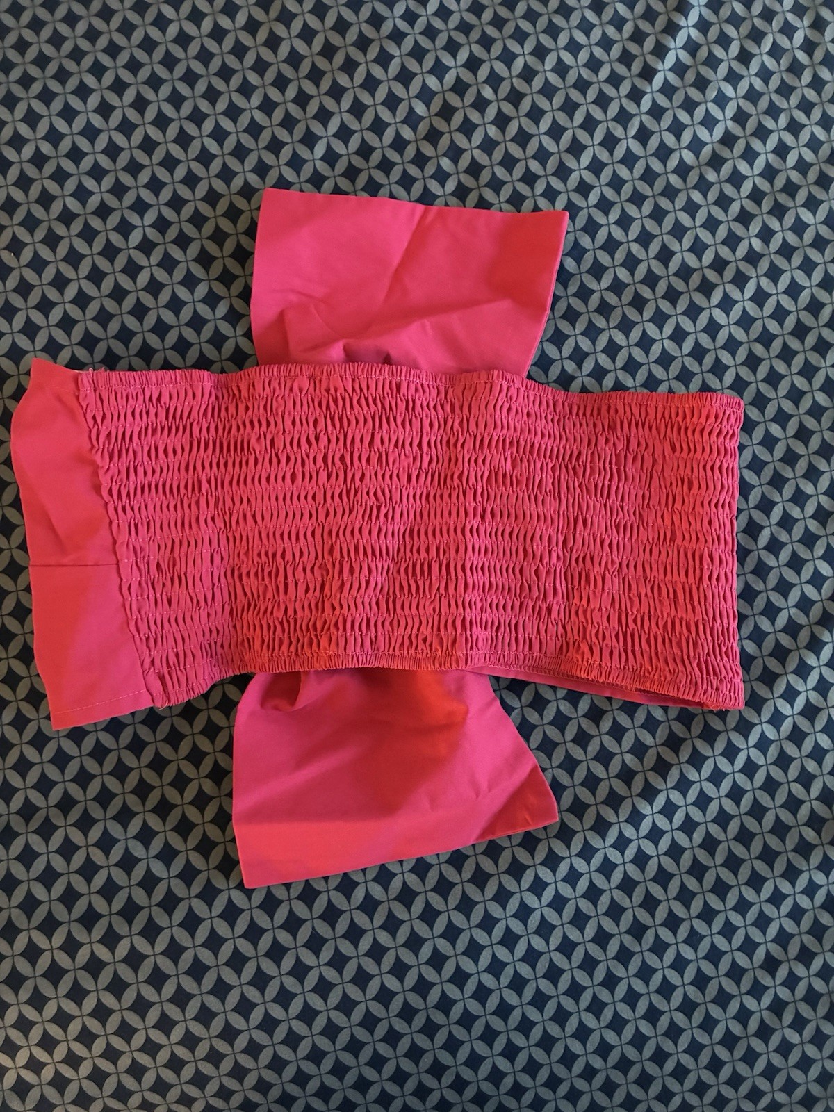 Women’s Pink Solid Strapless Tube Top Bow Accent Pullover Size XL Regular