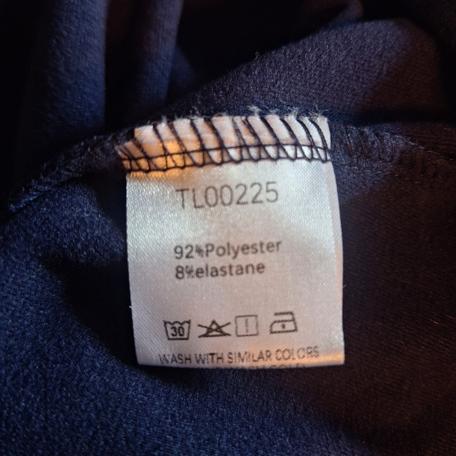 Navy Blue Long Sleeve Crewneck Shirt Stretch Knit Top Size Medium