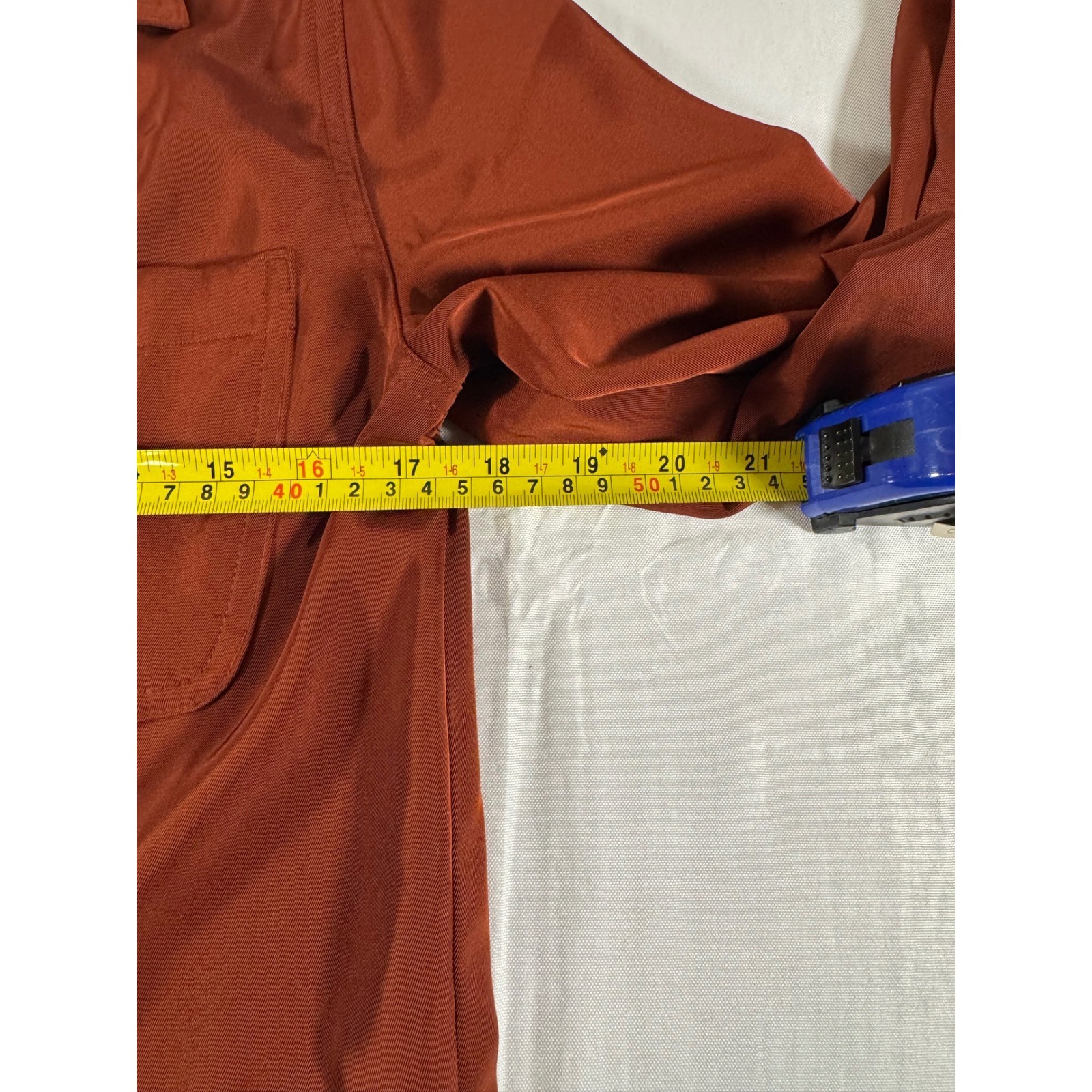 Banana Republic Womens XS Rust Copper Twill Long Sleeve Utility Blouse Top