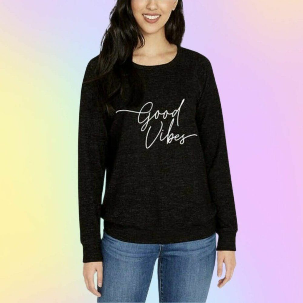 Buffalo Ladies’ Super Soft Graphic Top, Shirt Black Heather NWT NEW