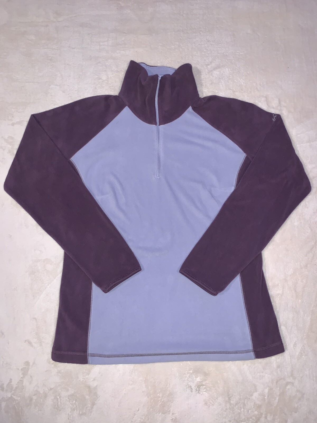 Women’s Columbia Large 1/4 Zip Jacket Fleece Pullover 2 Tone Light & Dark Purple