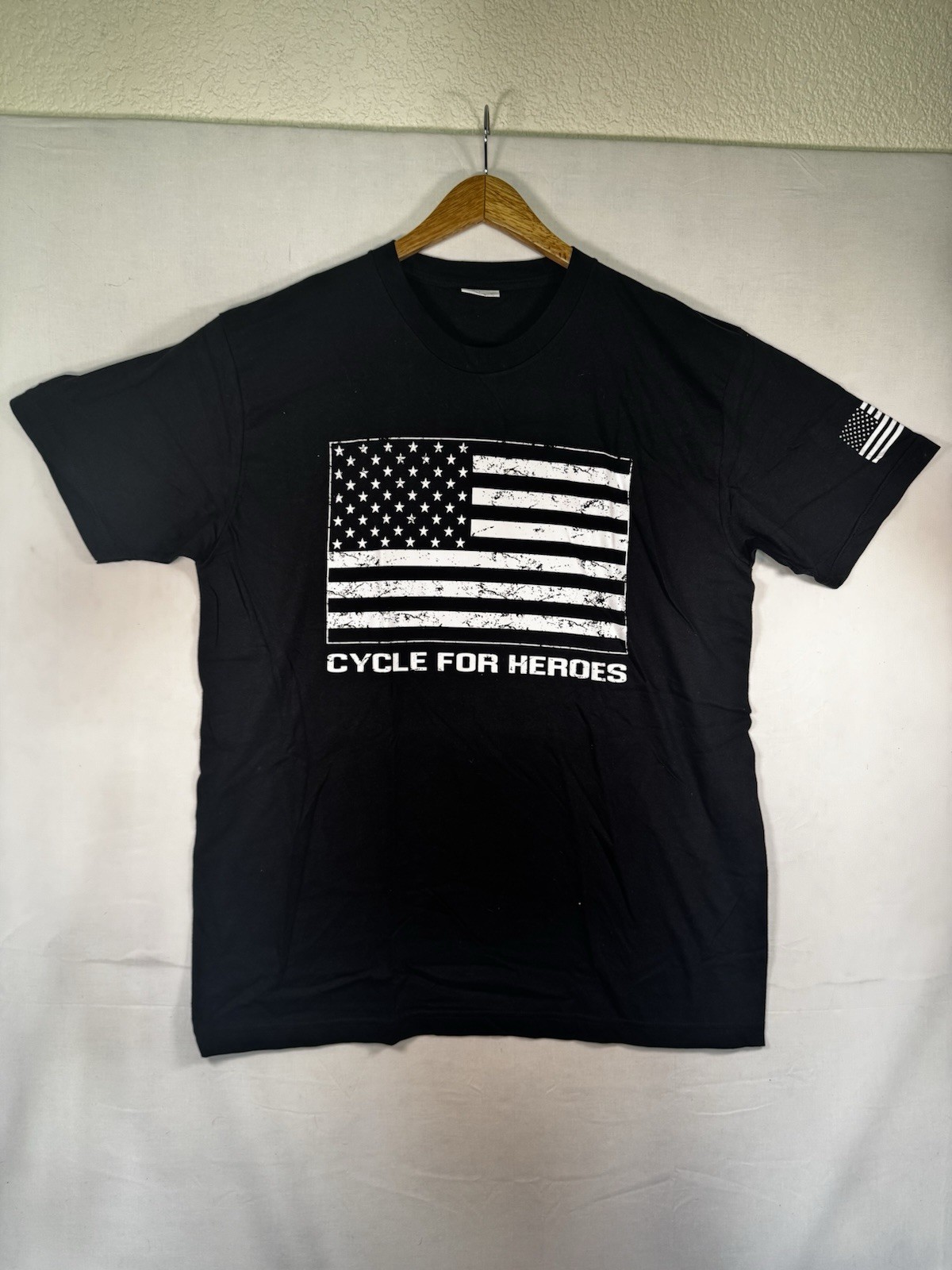 Chrome Hearts x Equinox Cycle For Heroes 2016 T-Shirt Large Black USA Flag Rare
