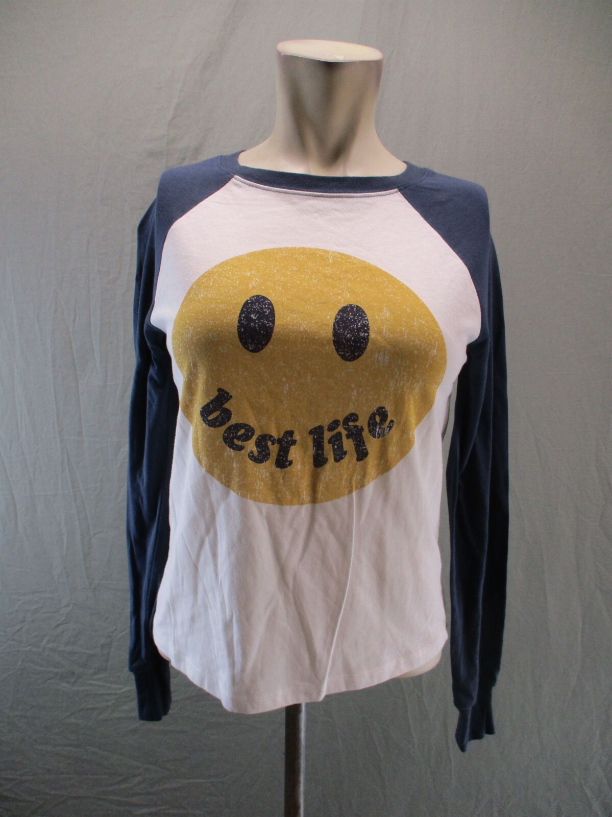 NWT Zoe&Liv BEST LIFE Size XS Womens Cotton Blend Crew Neck Long Sleeve Top 449