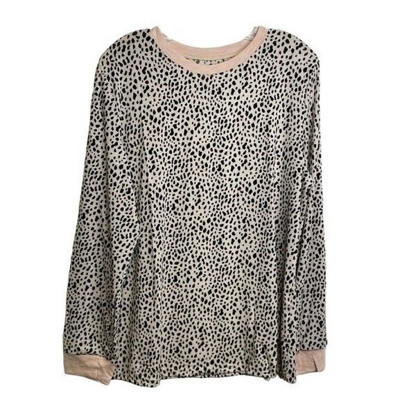 Animal Spotted Print Round Neck Long Sleeve Top X LARGE (4411)