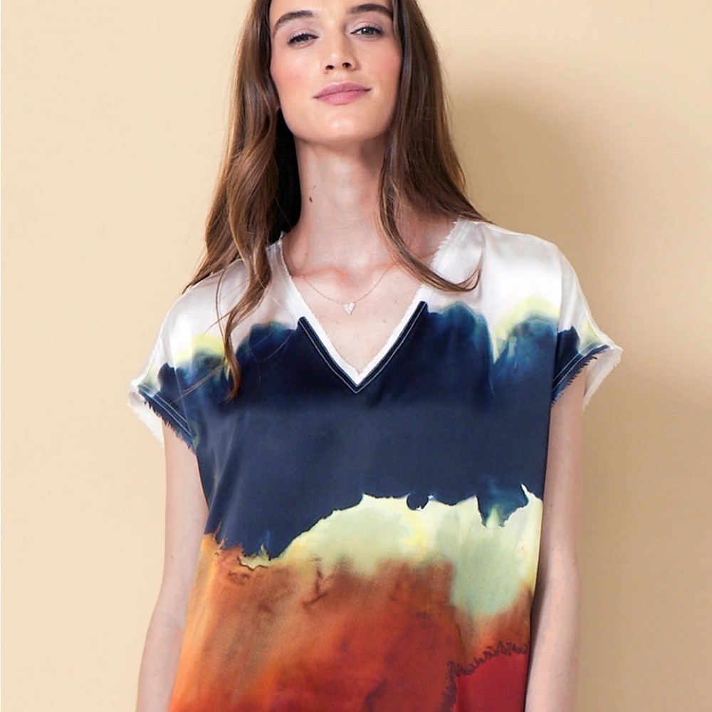 GO BY GO SILK Best Seller Classic “Get Drawn Up” Signature Top in Ball of Fire