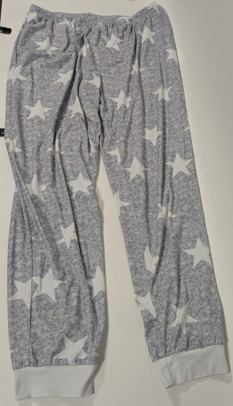 Ekouaer Womens Pants Star Print Bottom Size L Gray Stars Rayon Blend Pajamas