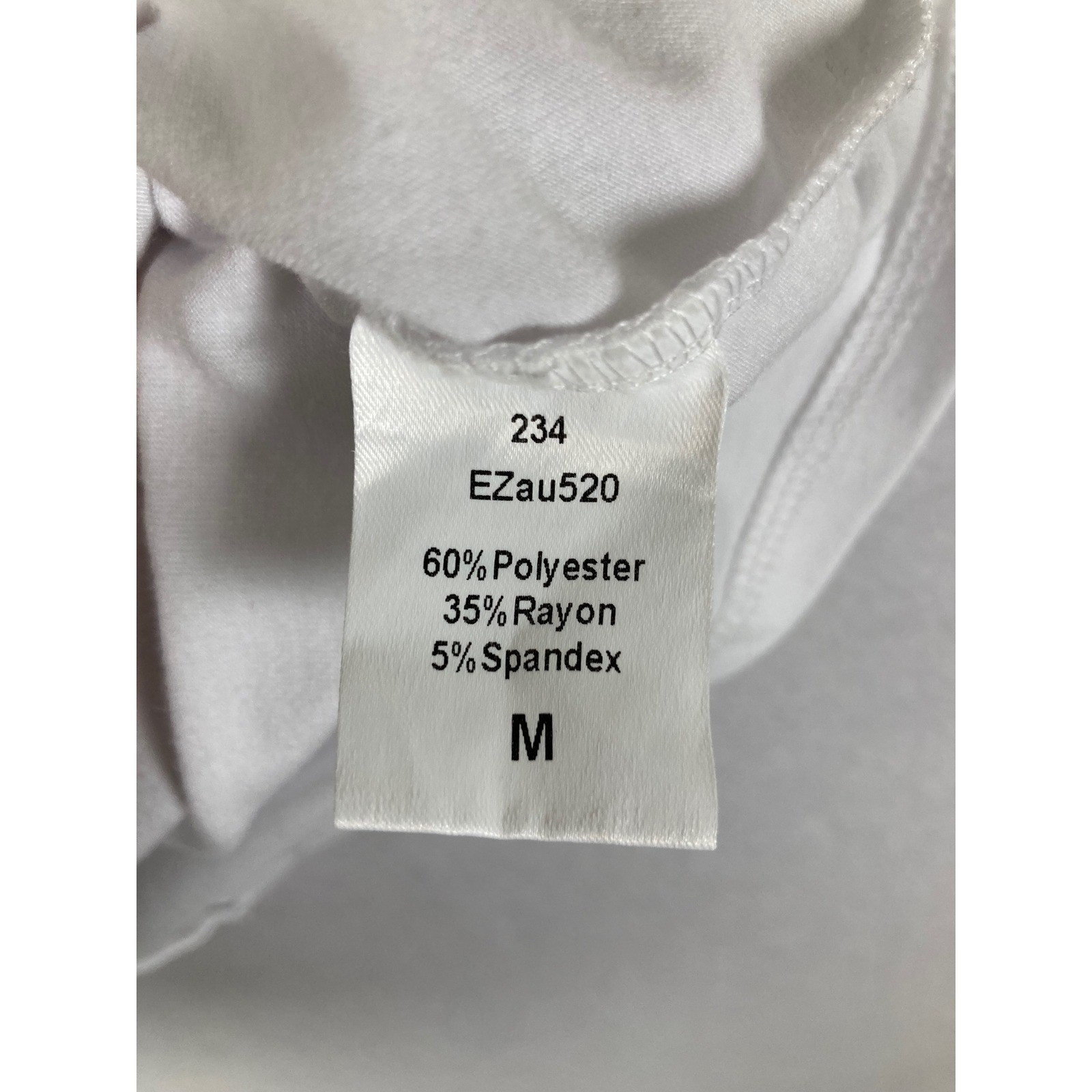 Minimalist Automet Women Med White Pleated Neck Smocked Cuff Balloon Sleeve Top