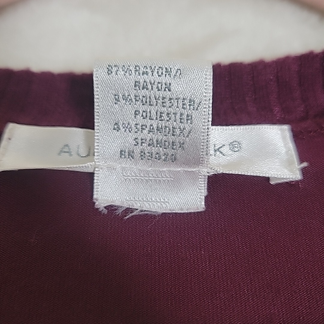August Silk Options XL Women’s Top Knit Burgandy High Waist 3/4 Balloon Sleeves