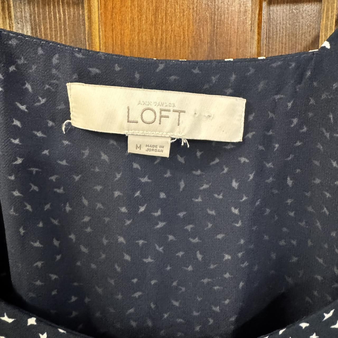 Ann Taylor LOFT Navy & White Spaghetti Strap Tank Size M