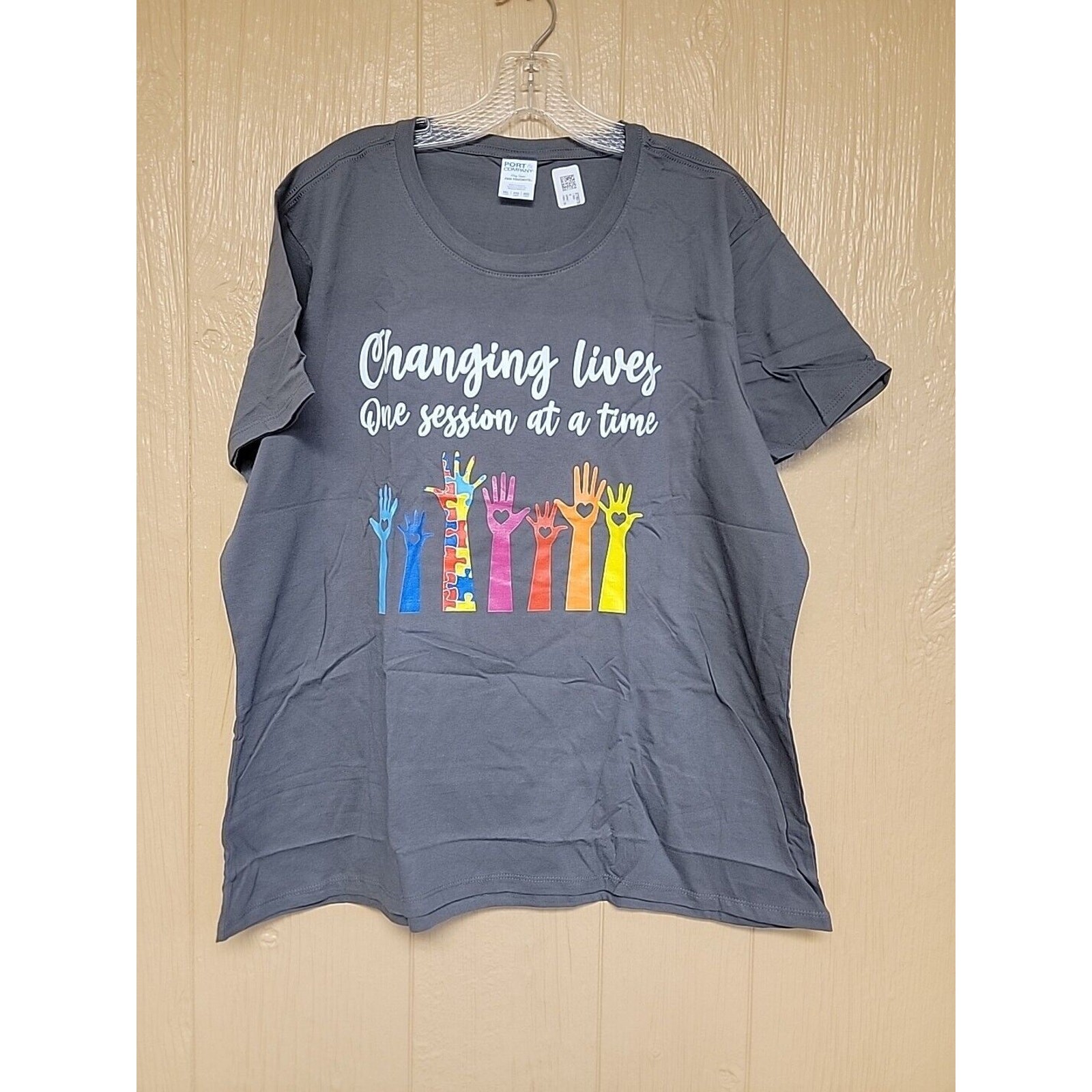 Port & Company Womens T-Shirt sz 3XL Asphalt Gray Changing Lives